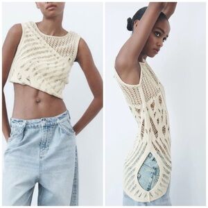 Zara multifunctional open knit top